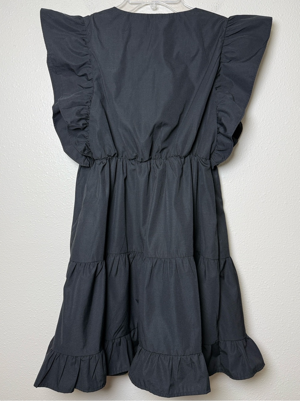 Abercrombie & Fitch Tiered Ruffle Mini Babydoll Dress M Pockets Flutter Sleeve - Picture 5 of 13